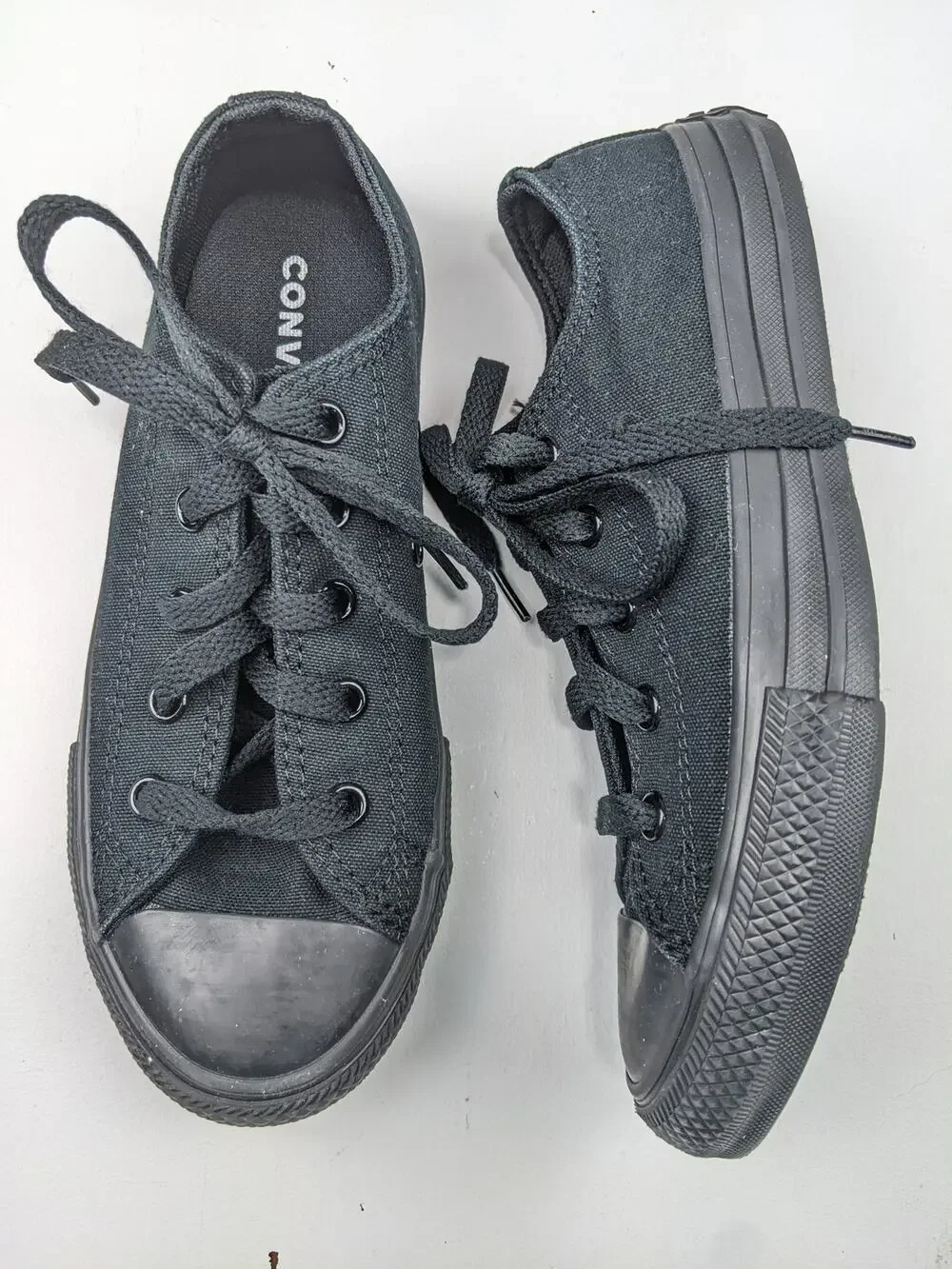 Converse Black on Black Sneakers - Youth 1